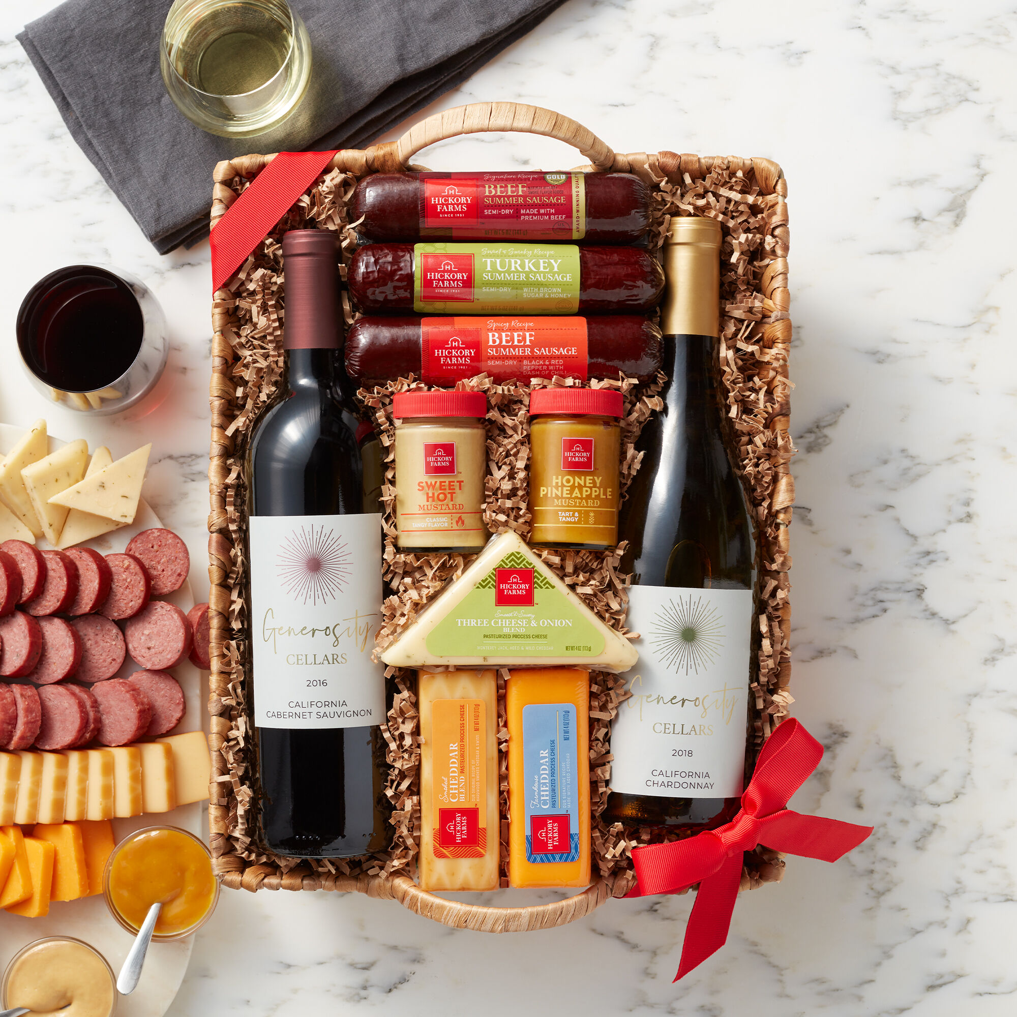 Birch Bark Candle & Wine Gift Basket - Los Angeles Baskets - Los Angeles  Delivery