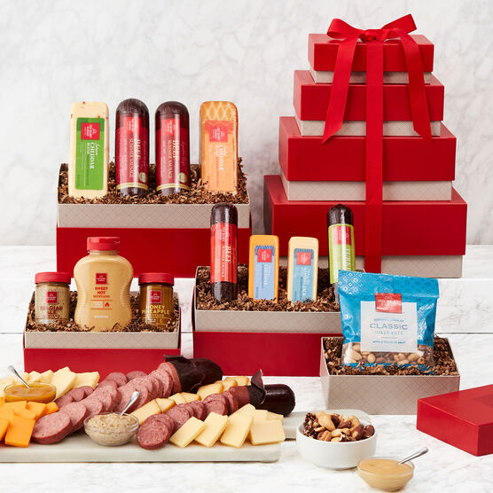 Jolly Gingerbread Gift Tower - 49.99 USD, Hickory Farms
