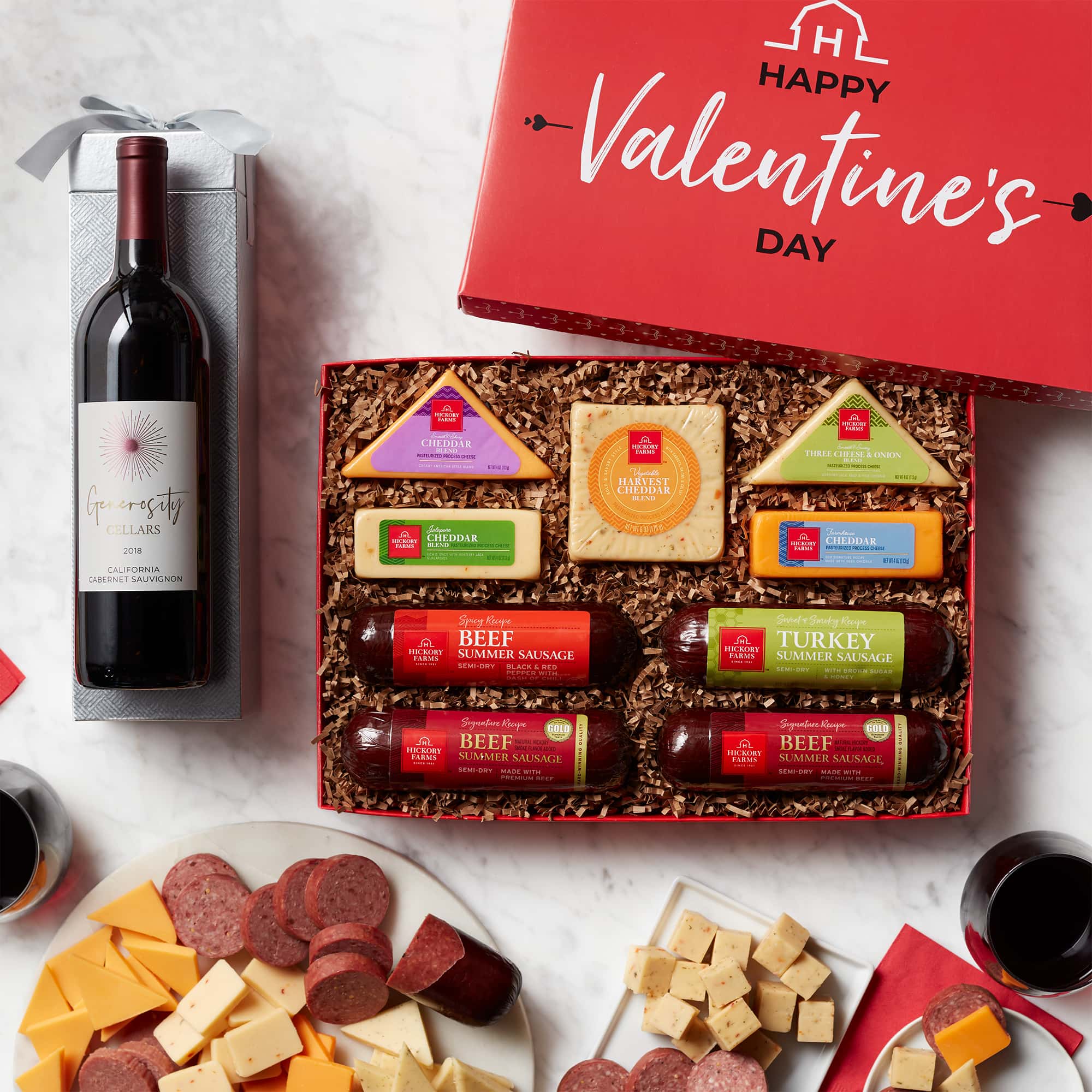 Cheese & Sausage Lover's Wine Gift Set