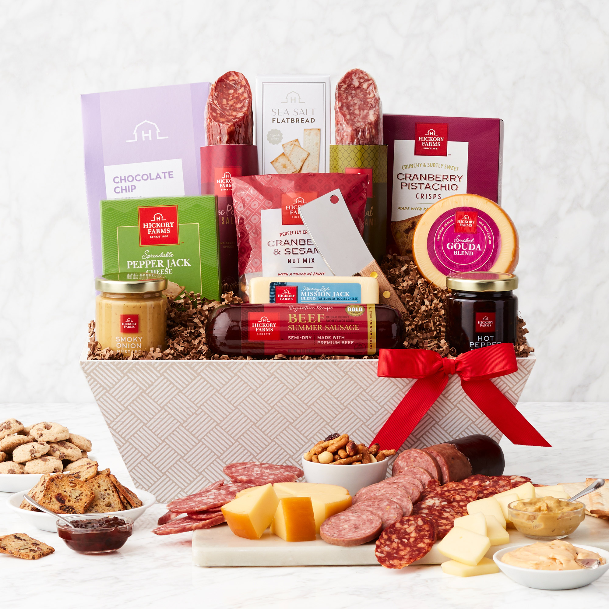 Gourmet Charcuterie T Basket With Meat And Cheese Hickory Farms 