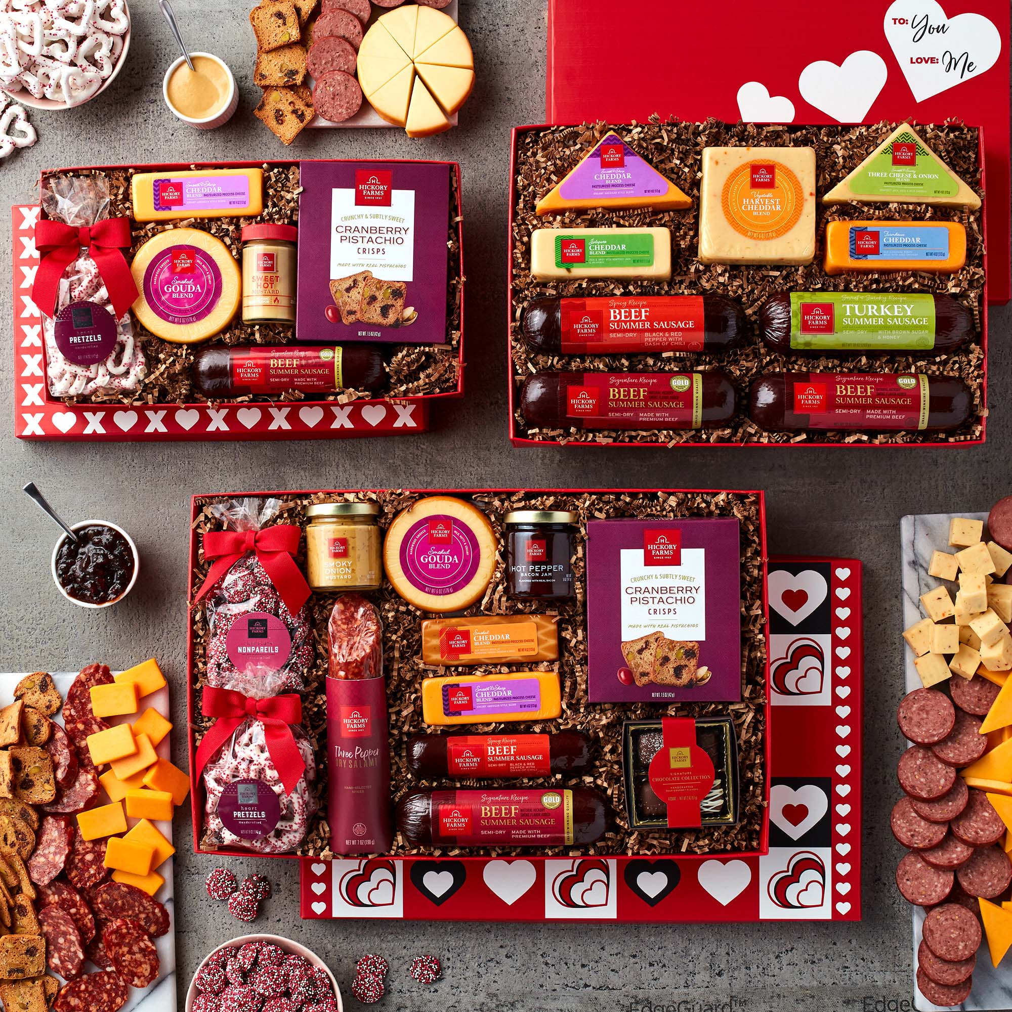 Valentine's Day Cheese Sausage Lover's Gift Box Hickory Farms