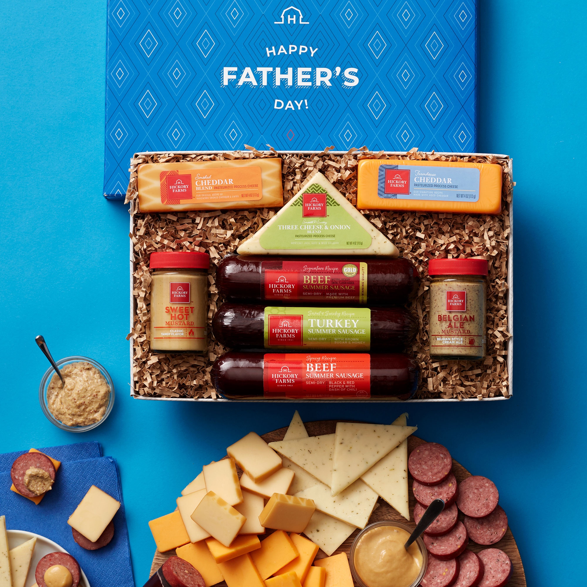 Meat & Cheese with Nuts Gift Box | Charcuterie Gift Box with Chocolate | Hickory Farms